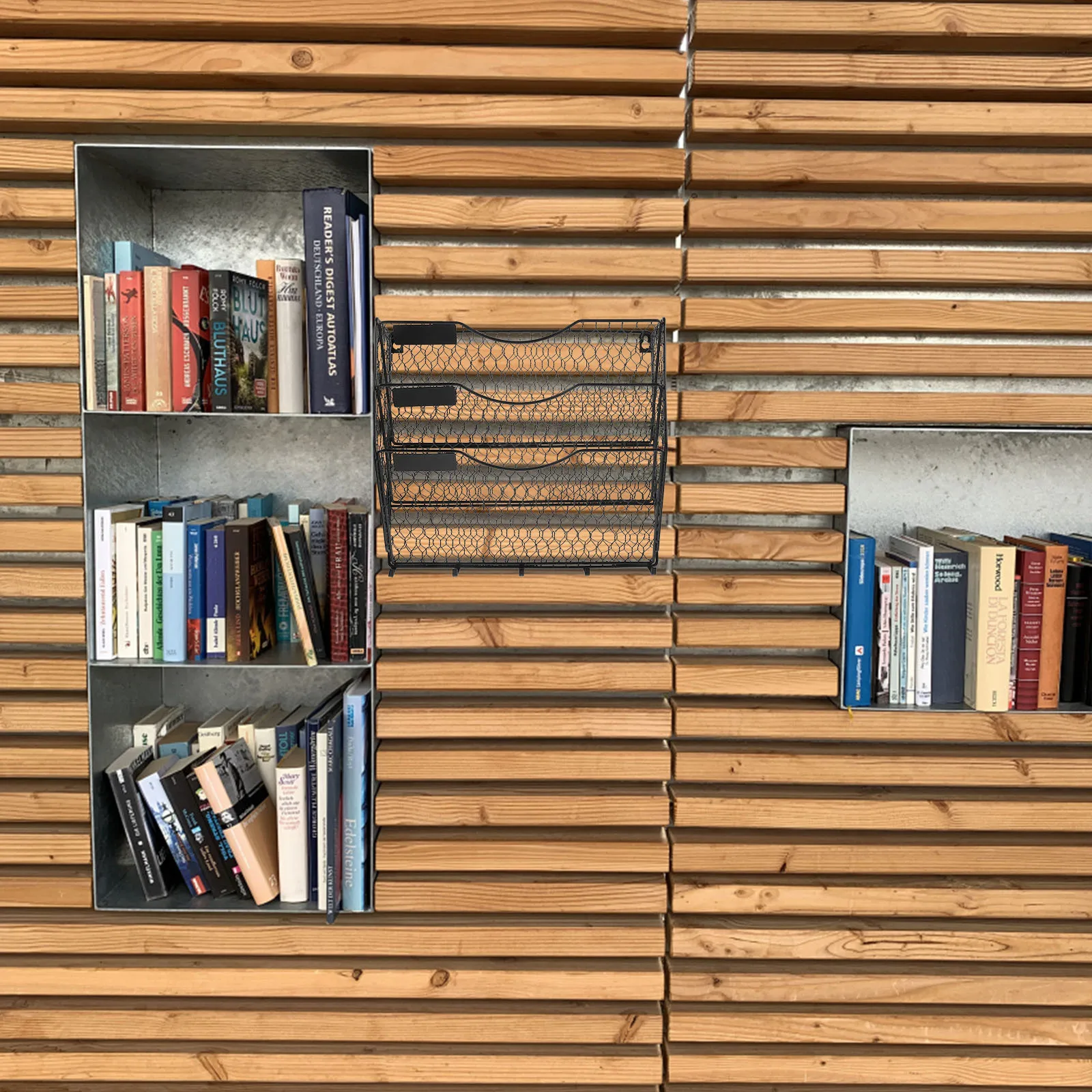 

1 Tier Metal Magazine Rack Wall Mounted File Organizer For Office Wall Storage Basket Vertical Wire Shelf Document Holder