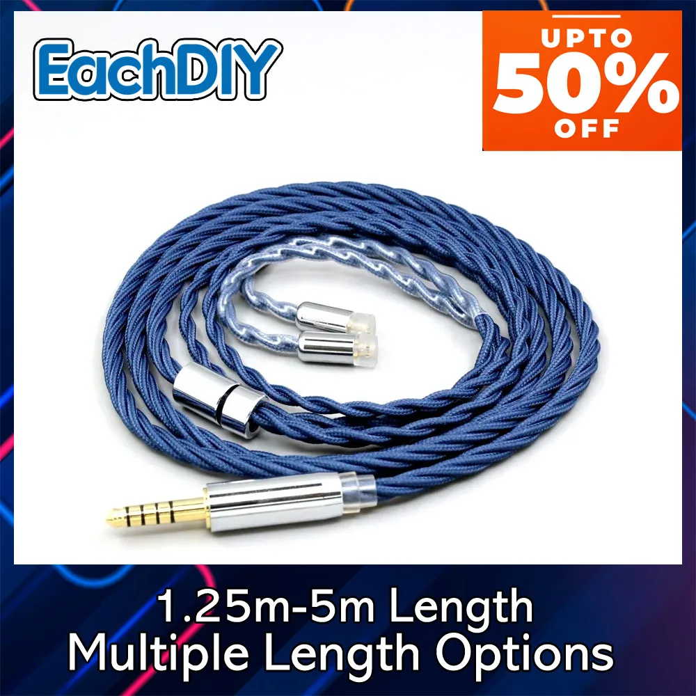 

Кабель для наушников из сплава с полным металлическим покрытием, 99% чистое серебро OCC, графен, для Sennheiser IE8, IE8i, IE80, IE80s, металлический штекер 8623