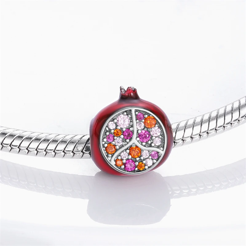 100% 925 Sterling Silver Red Color Series Heart Shape Charms Beads Fit Necklace Original Bracelets Lucky Jewelry Women Gifts