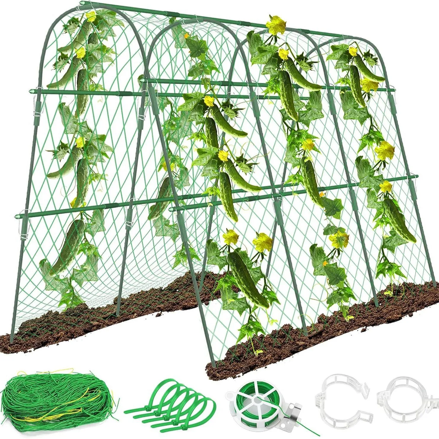 

Cucumber vine climbing frame, arched curved pipe, bamboo pole frame, vegetable garden greenhouse greenhouse greenhouse,