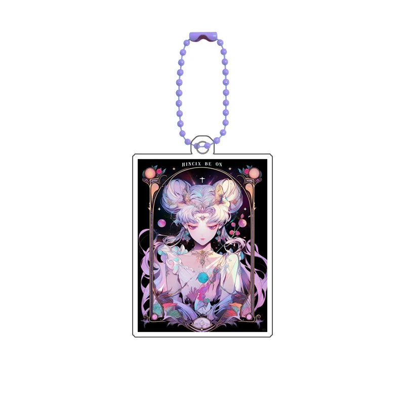 Anime Sailor Moon Series Magic Hand Drawn Printing Diy Collection Card Keychain Cartooncreative Self-Made Acrylic Pendant