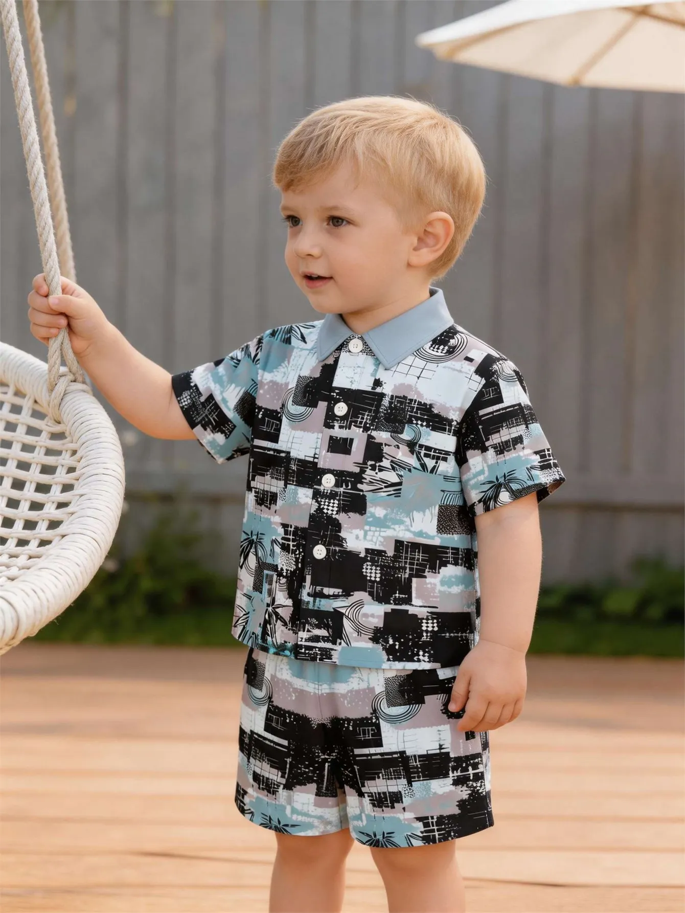 Baby shirt shorts, breathable sweat wicking and quick drying fabric, comfortable and versatile, cute and energetic baby outfit