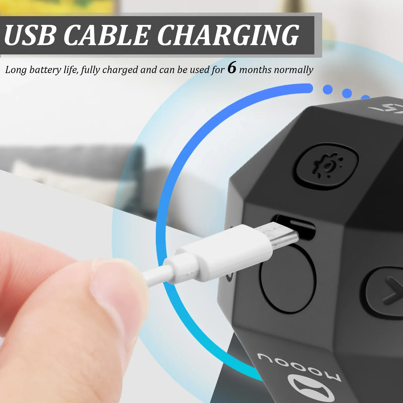 Timer Pomodoro Rotante con 11 Tempi Preimpostati, Timer da Scrivania Ricaricabile per Produttività, Mini Timer per Studio e Lavoro