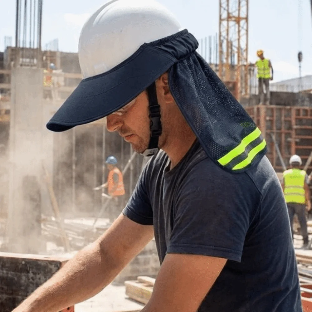 Mesh Hard Hat Sun Shield UV Protection Reflective Stripe Reflective Cap Cover Breathable Mesh Neck Sun Shield Summer