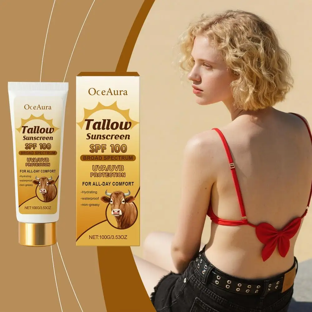 كريم وقاية من الشمس طويل القامة SPF100 مقاوم للماء ومرطب غير دهني وبشرة طوال اليوم حماية مرطبة للصيف M1K7