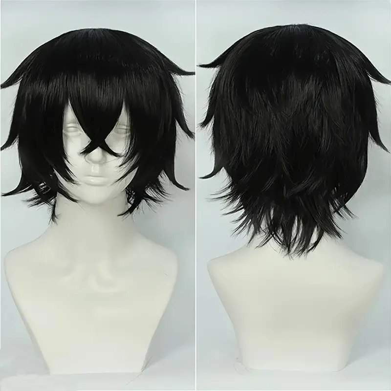 Short Cosplay Synthetic Wig With Bangs, 10-inch For Both Men And Women Daily Handcrafted Animation Game Halloween Costume Party