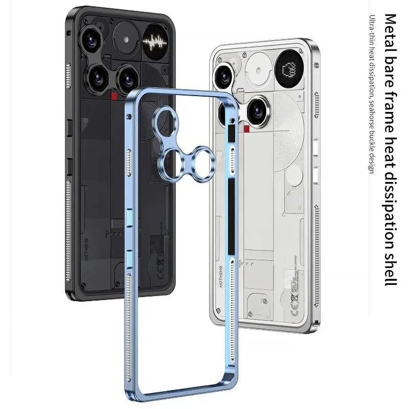 Für Nothing Phone 3, abnehmbare Metallkamera, ultradünne Hülle für Nothing Phone (3). Metallrahmen, stoßfeste Abdeckung, Stoßstange