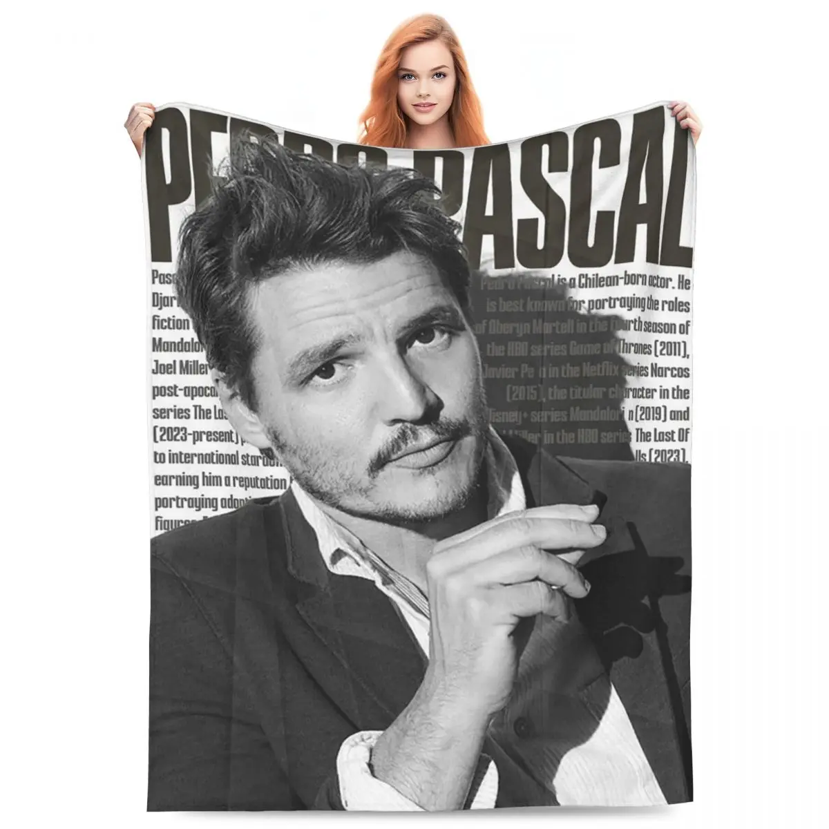 

Pedro Pascal Pattern Blankets Fleece Throw Blanket Breathable Throw Blankets for Couch Bedding Travel Throws Bedspread Quilt