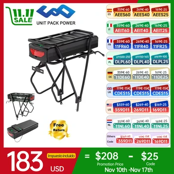 Rear Rack eBike Battery 21700 18650 52V 48V 28Ah 24Ah 20Ah With Double Luggage for 2000W 1500W 1000W 750W 500W 24
