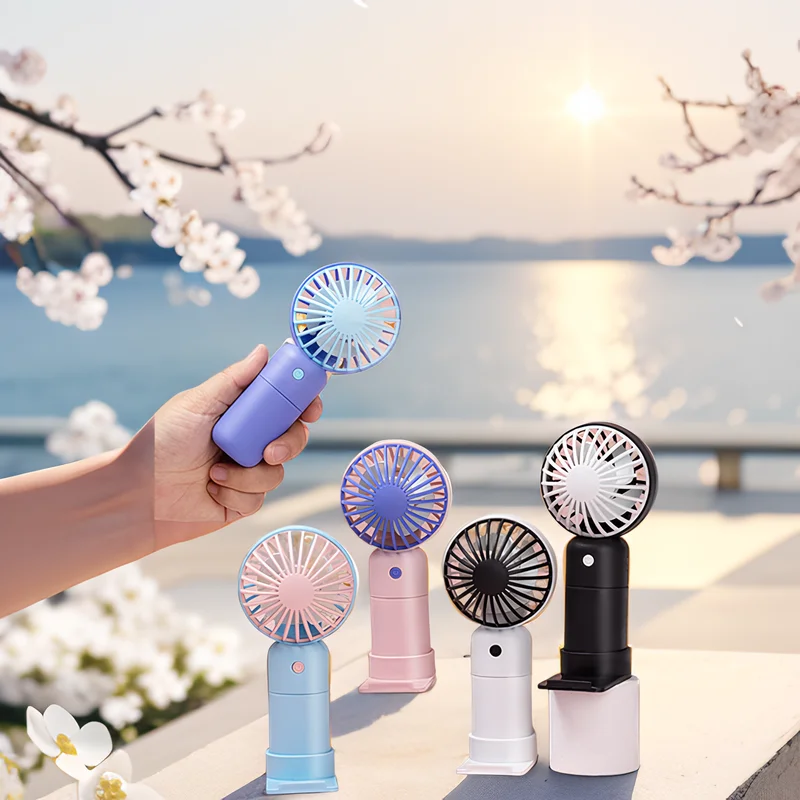 Portable Handheld Mini Fan Silent USB Rechargeable 3-Speed Desk Fan for Office