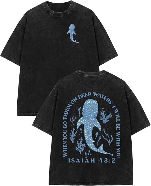 Christliche Hemden Jesus Religiöse Shirts Übergroße T-Shirts für Unisex Lässige Oberteile Grafik-T-Shirts Gott-Glaubens-Oberteil Acid Washed