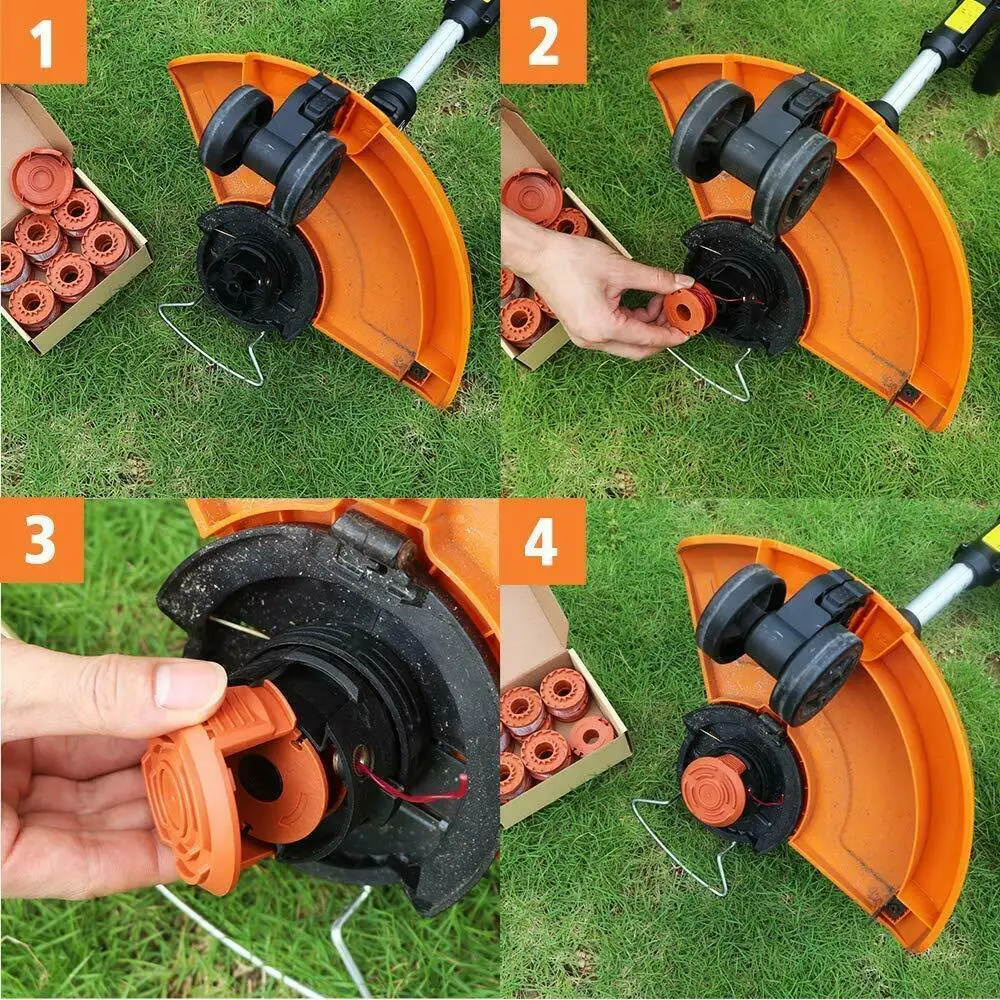 Imagem -06 - Substituição Spool Cordas Trimmer Linha Acessórios Cortador de Grama para Worx Cap Pack Pack