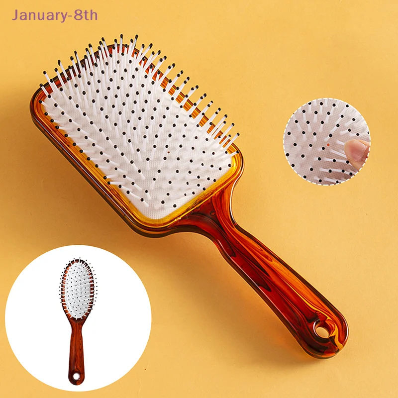 Wide Teeth Air Cushion Combs Scalp Massage Hair Brush Amber Color Anti-static Comb Home Salon Professional Hairdressing Tools