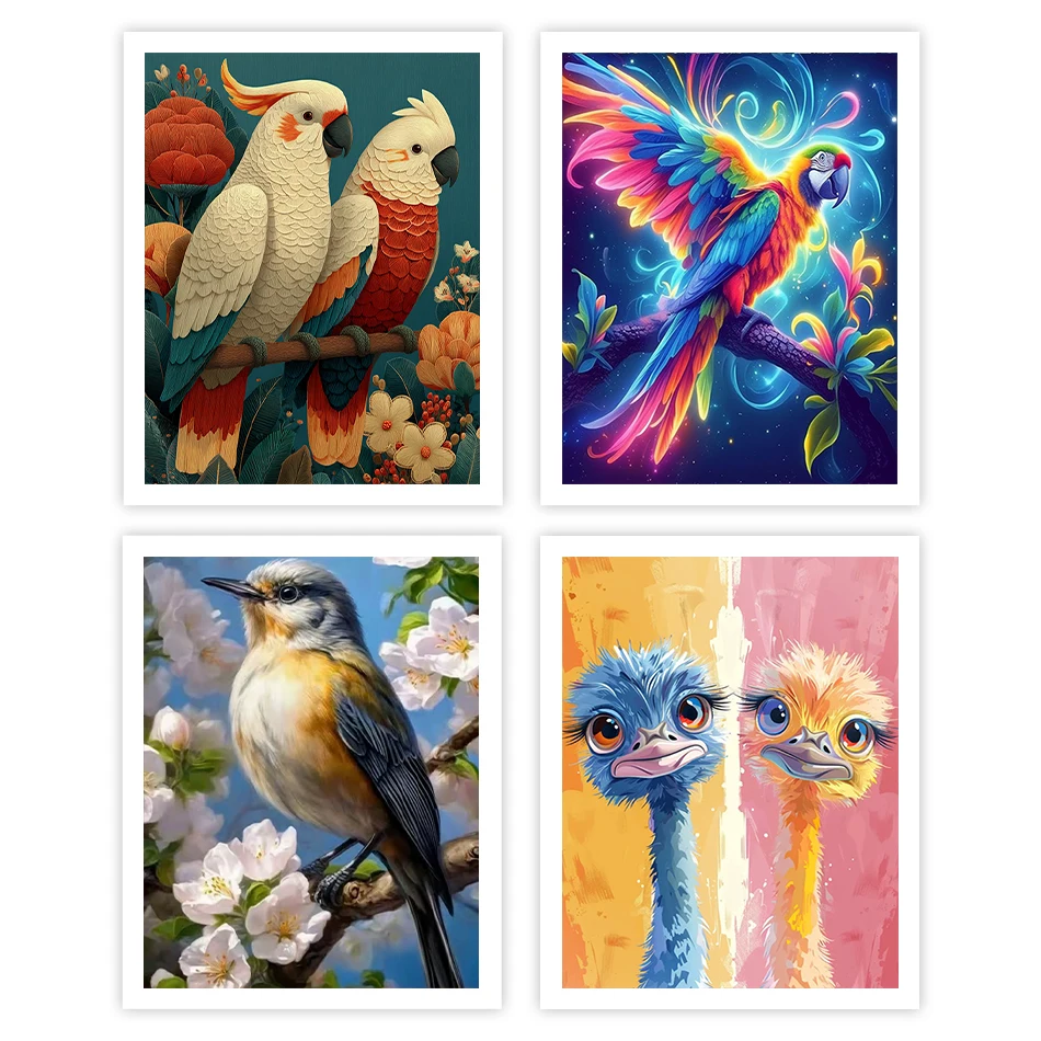 

GATYZTORY Painting By Number Adults birds Animals Picture Drawing Color Markers Framed Wall Art Modern Acrylic Paints Wall Decor