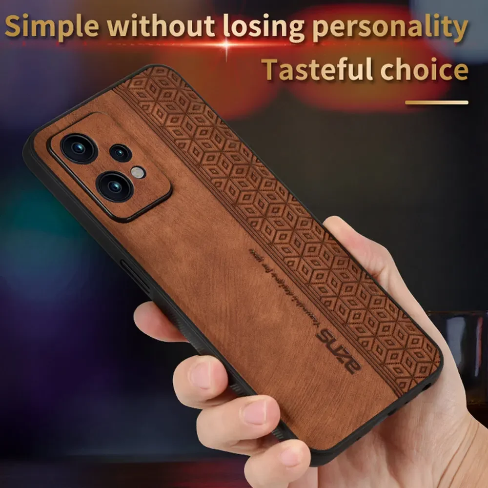 For OPPO Realme 9 Pro 5G Armor Silicone Camera 360 Protect Funda Realme 9i Leather Back Case Realmi 9i 9 i 9 Pro Luxury Cover