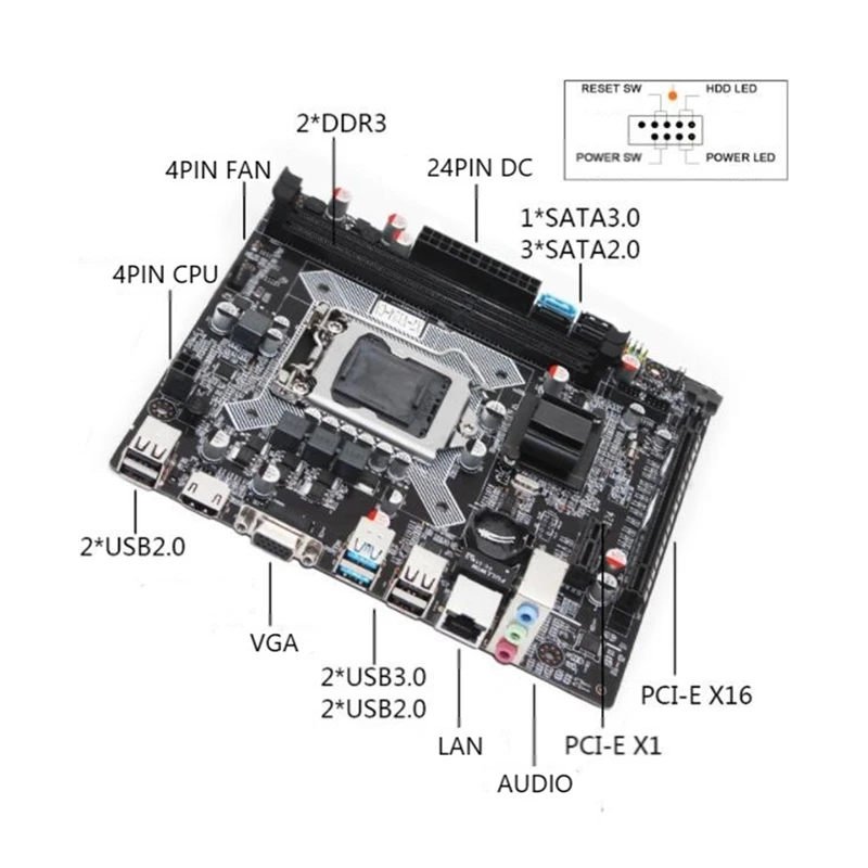 B75 LGA 1155 Motherboard Support LGA1155 Processor DDR3 M-ATX For I3/I5/I7 Integrated Graphics Mainboard X7-V124