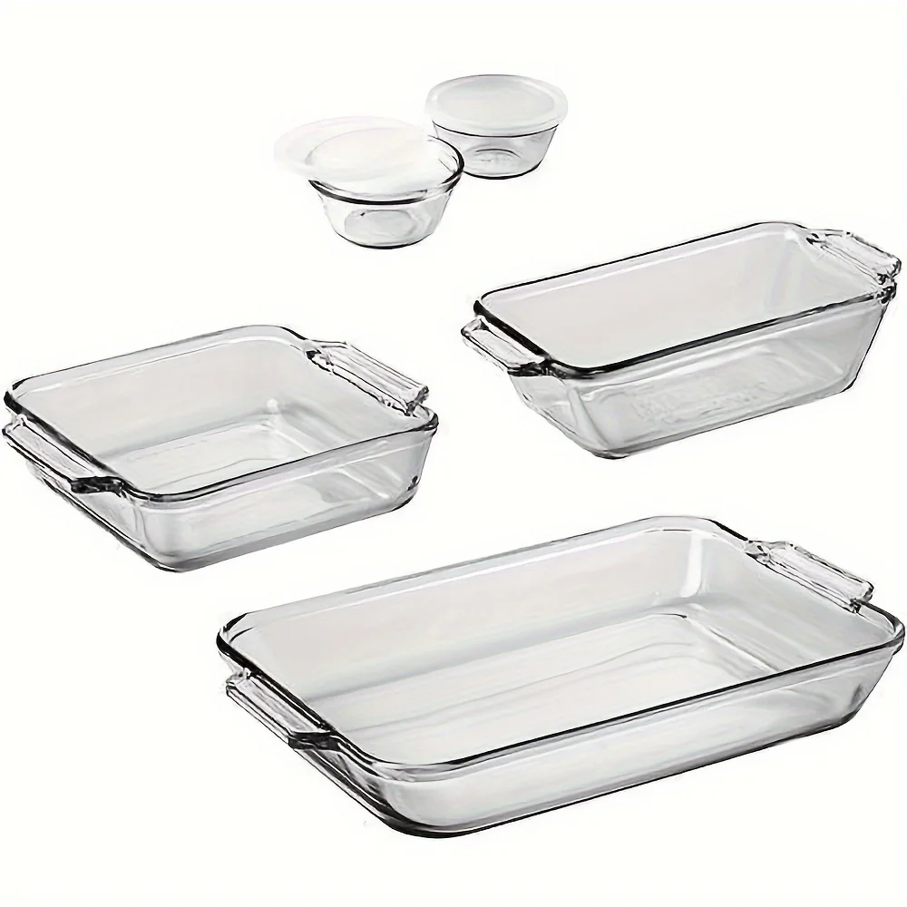 Glass Baking Dish Set, 7 Piece Glass Bakeware Set