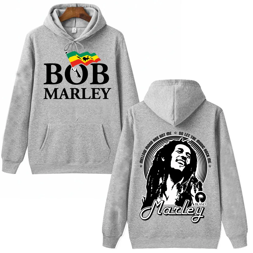 Bob Marley Hoodie Man Woman Harajuku Hip Hop Pullover Tops Sweatshirt Music Fans Gift