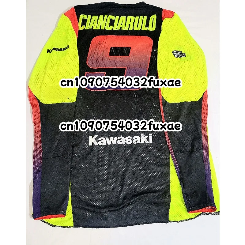 

2025 New Kawasaki Motorcycle Racing Uniform Men's And Women's Oversized Breathable Quick Drying Sports Long Sleeved T-Shirt