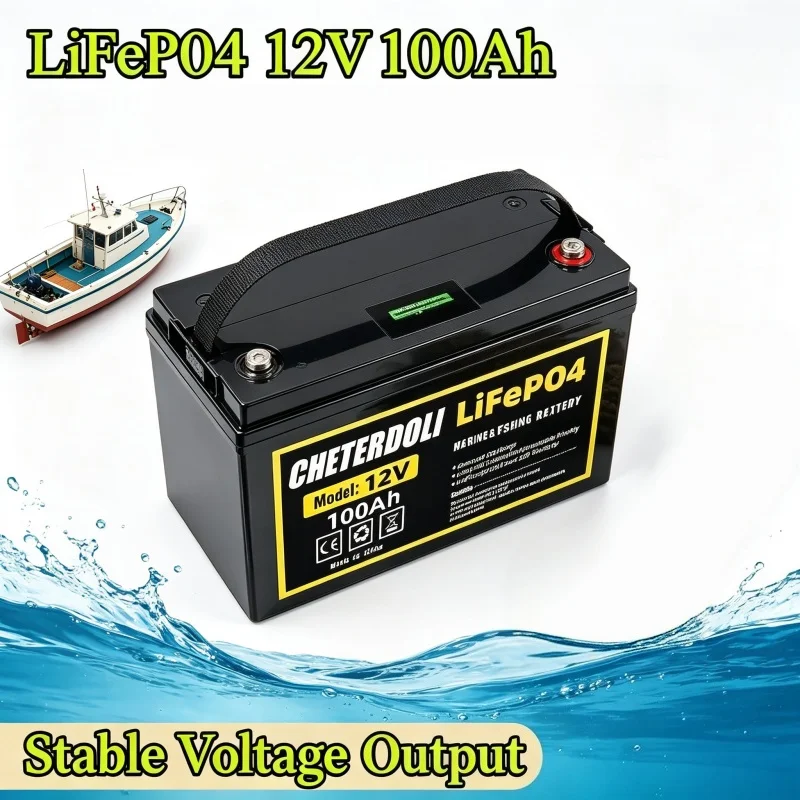 High Capacity 12V  50Ah/80Ah100Ah LiFePO4 Lithium Battery Deep Cycle with  10A Smart Charger for Inverter Car Cigarette Lighter
