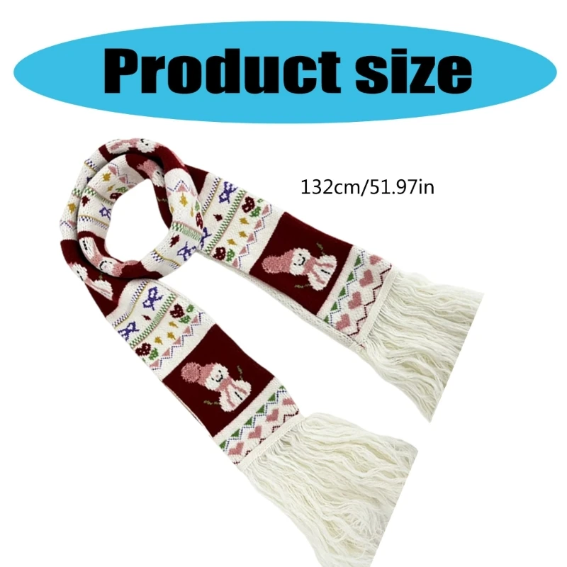 Fashionable Large Scarf Cold Weather Warm Scarves Comfortable Snowman Scarf for Casual Occasion