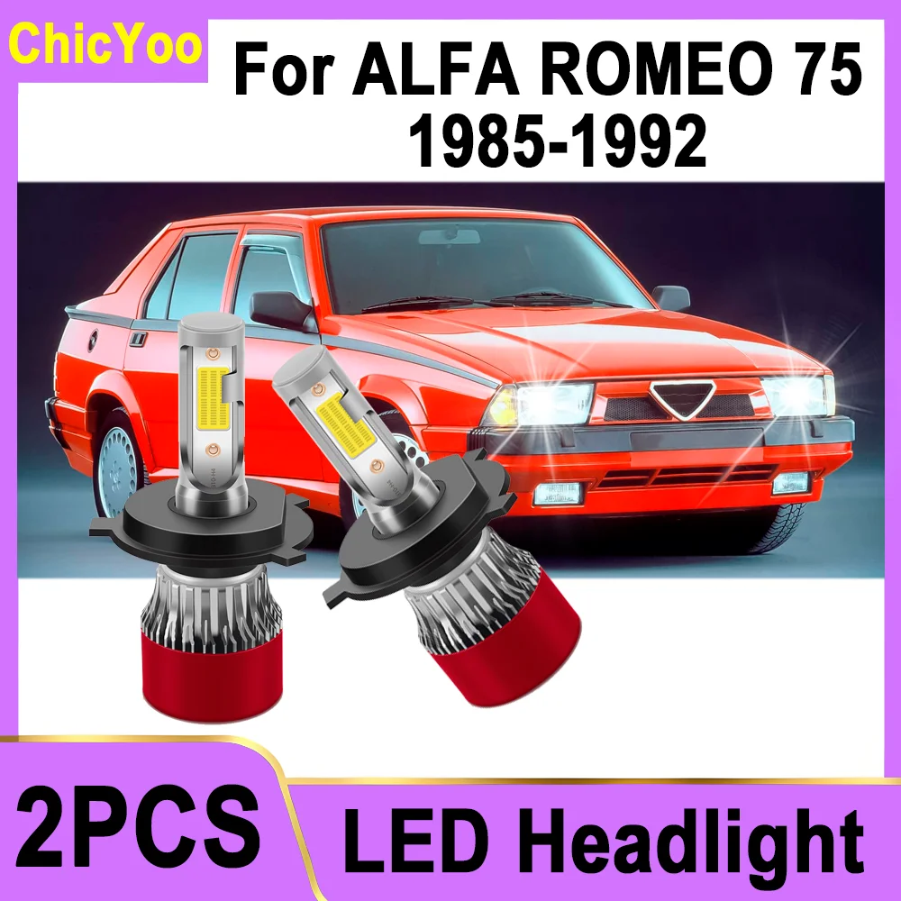 

2PCS Super Bright Car LED Headlight Bulbs 6000K White Turbo Auto Headlamps 30000LM 150W High Power For ALFA ROMEO 75 1985-1992