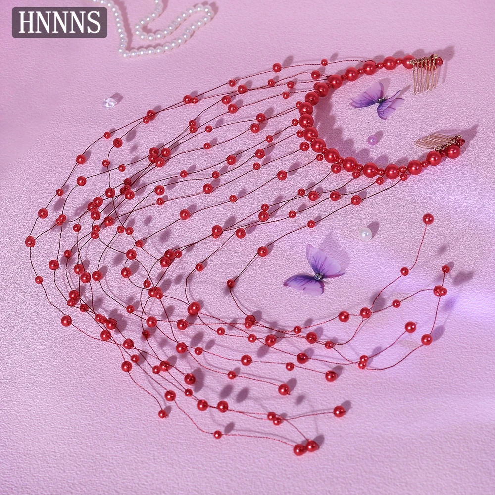 

HNNNS Modern Wedding Headband Handmade Pearl Headpiece Hair Hoop Princess Style Headdress Fashion Bridal Hair Accessories A171