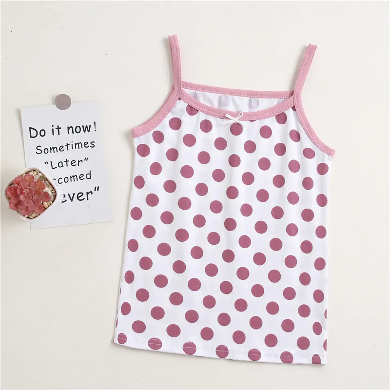 2024 Summer Girls String Strappy Tanks Top Baby Children Cotton Camisole Underwear Kids Sleeveless Vest Cotton Tanks Top