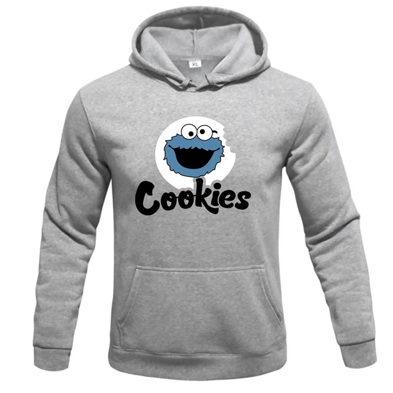 New Anime Cookies Print Fleece Men\'s Autumn and Winter Men\'s and Women\'s Sweatshirts Hoodies Pullover Hip Hop Streetwear Tops