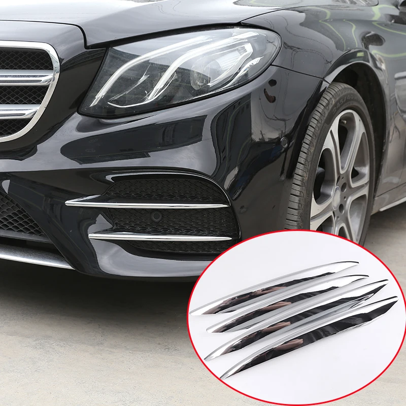 4pcs For Mercedes Benz E Class W213 E200 E300 2016 2017 E43 AMG Refit Car-Styling Accessory ABS Chrome Front Fog Lamp Cover Trim