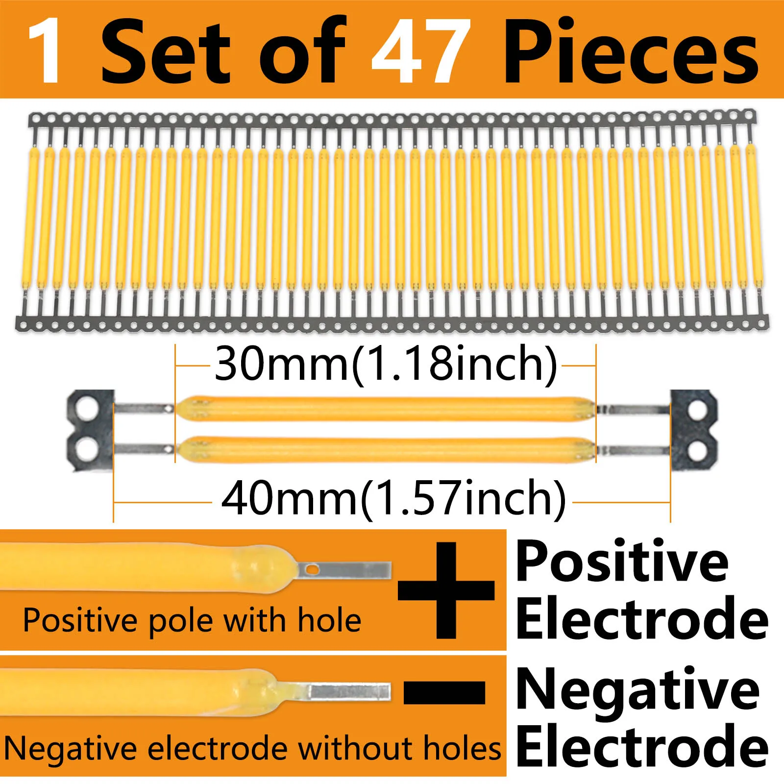 Imagem -04 - Filamento Filamento Levou 2.83.2v Diodos 150ma 7080lm 2700k Warm White Faça Você Mesmo para Filamentos de Tungstênio Edison Lâmpada Lâmpada 2160 Pcs 40 mm