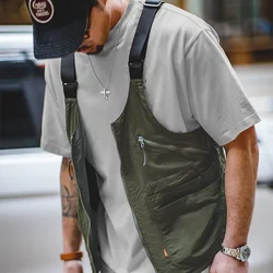Maden Vintage Multi-Pocket Sleeveless Nylon Vest Amekaji Outdoor Deformable Tactical Vest Functional Dual Purpose Satchel Bag