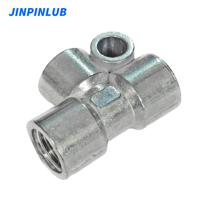 

JINPINLUB Fixed oil line oil pipe tap fittings zinc alloy tee connector three-way adapter for lubrication system