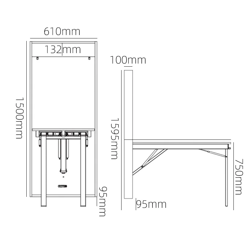 DIY Space Saving Folding Dining Desk Frame Multi-Function Wall-Mounted Fold Up Simplicity Computer Table For Home Office