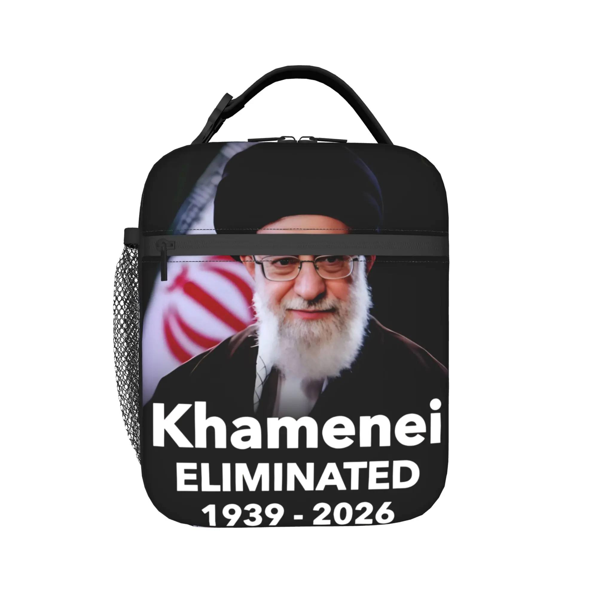 

RIP Irans Ayatollah Ali Khamenei 2026 Product Insulated Lunch Bag For Picnic Food Boxes Leakproof Thermal Cooler Lunch Boxes