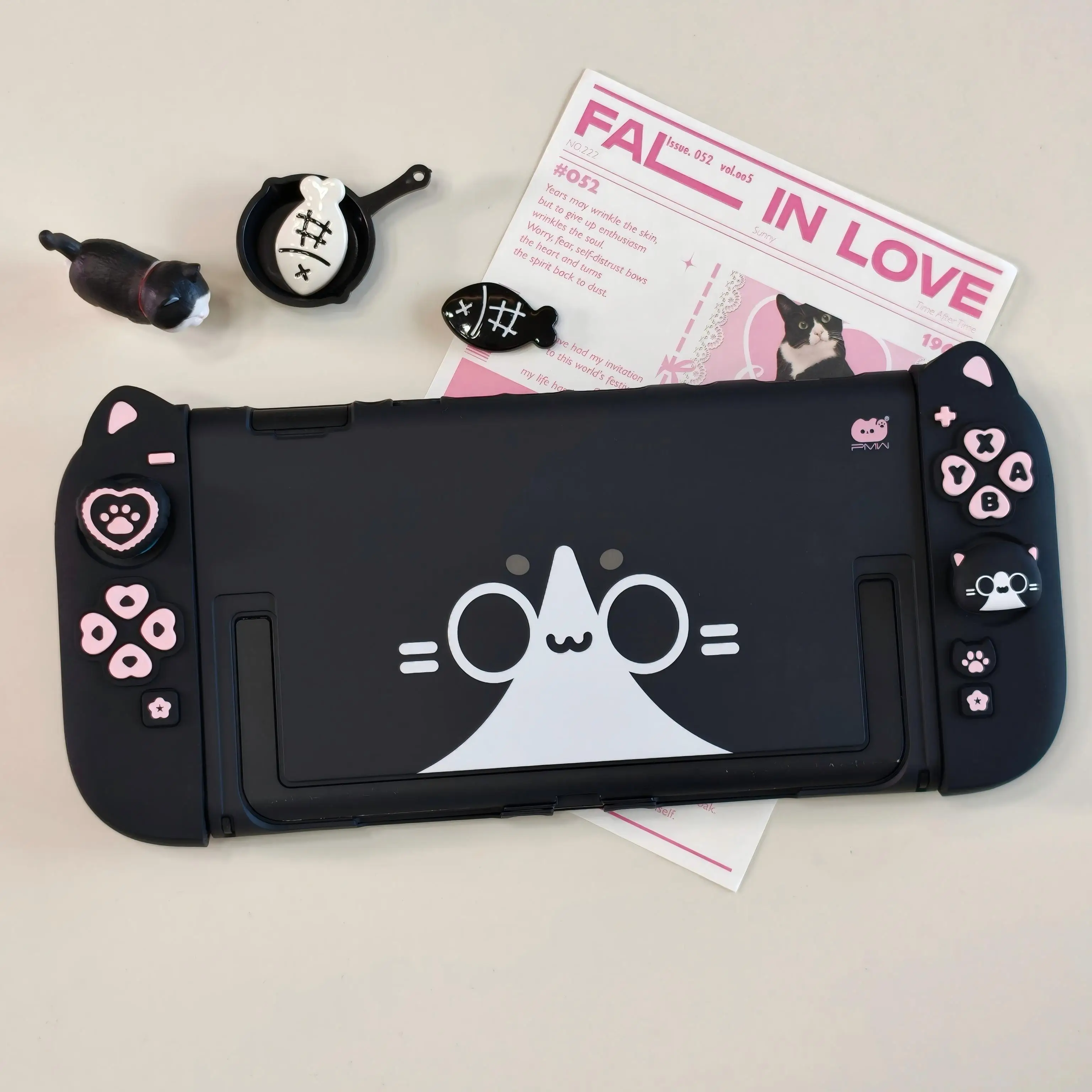 Cute Cat Pattern Protective Case For Switch 2 Ns2 Silicone Pc Material Cute Gaming Console Cover With Thumb Joystick Caps