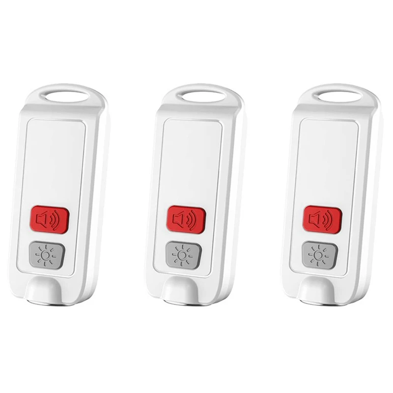 3X Personal Alarm,Safety Alarm For Women With SOS LED Light,130DB Siren,Waterproof Keychain Sound Device For Kids Elders