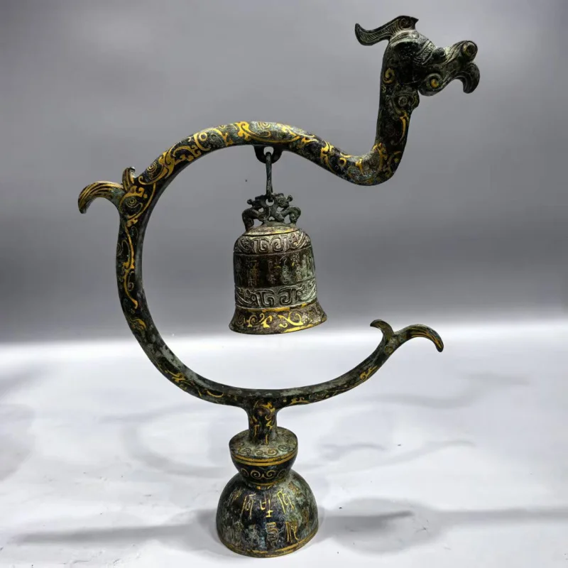 

Factory Antique Bronze Gold And Silver Dragon Wall Clock Ornament Home Decoration Craft Gift Copperware Opening Business