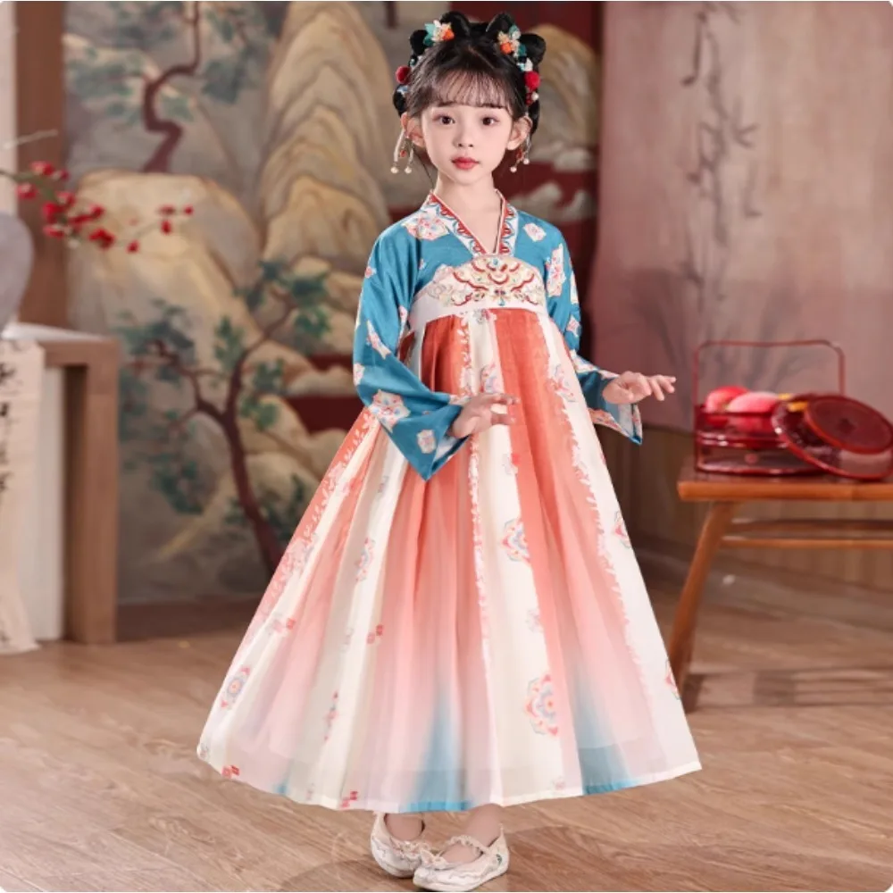 

Детская одежда, праздничная танцевальная одежда, сценическое платье для девочек, винтажное китайское платье принцессы ханьфу, детская одежда, костюмы феи для косплея