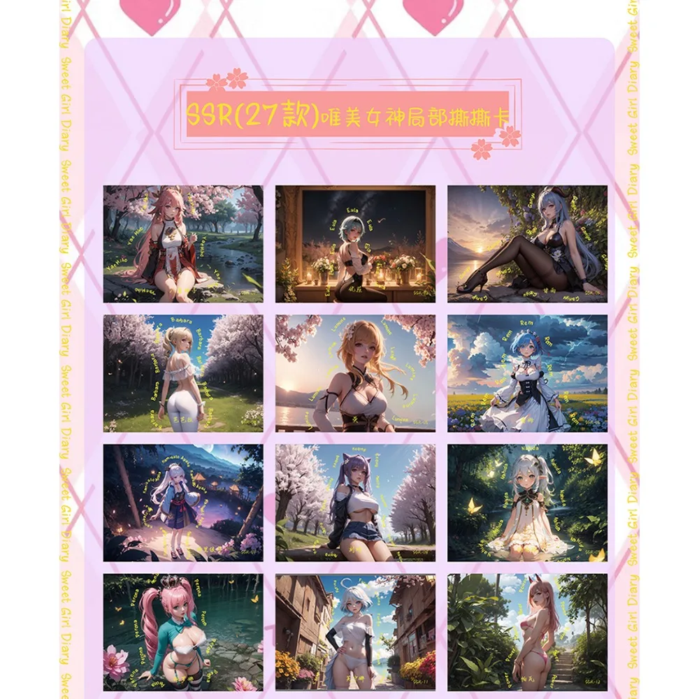 Sweet Girl Diary Collection Card For Children Kanroji Mitsuri Hatsune Miku Goddess Story Anime Girl Limited Game Card Kids Toys