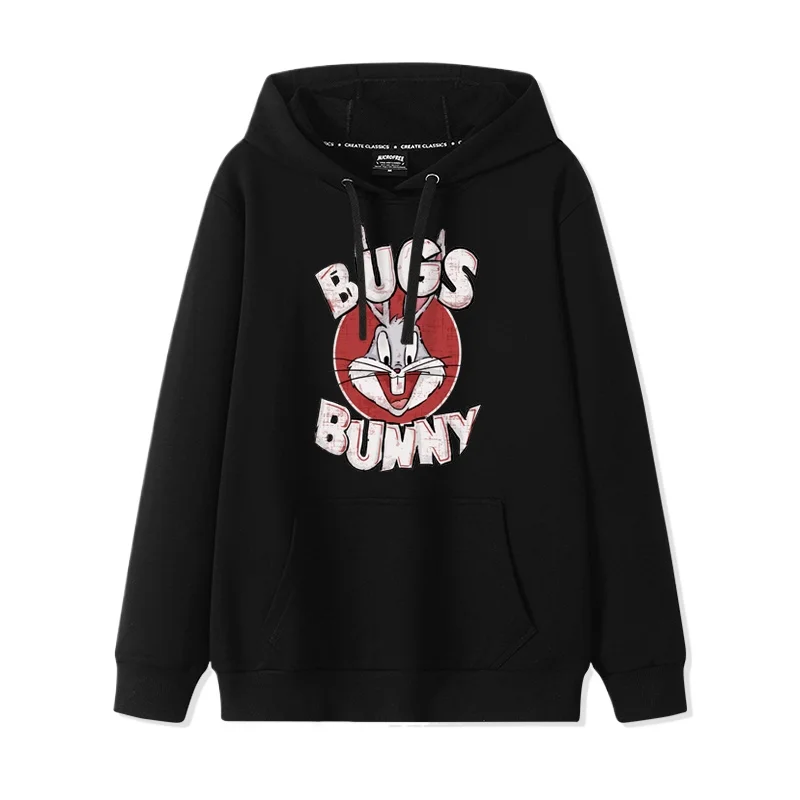 Maglione femminile americano retrò cartone animato Bugs Bunny maglione con cappuccio coppia femminile 2024 nuovo cappotto primaverile e autunnale