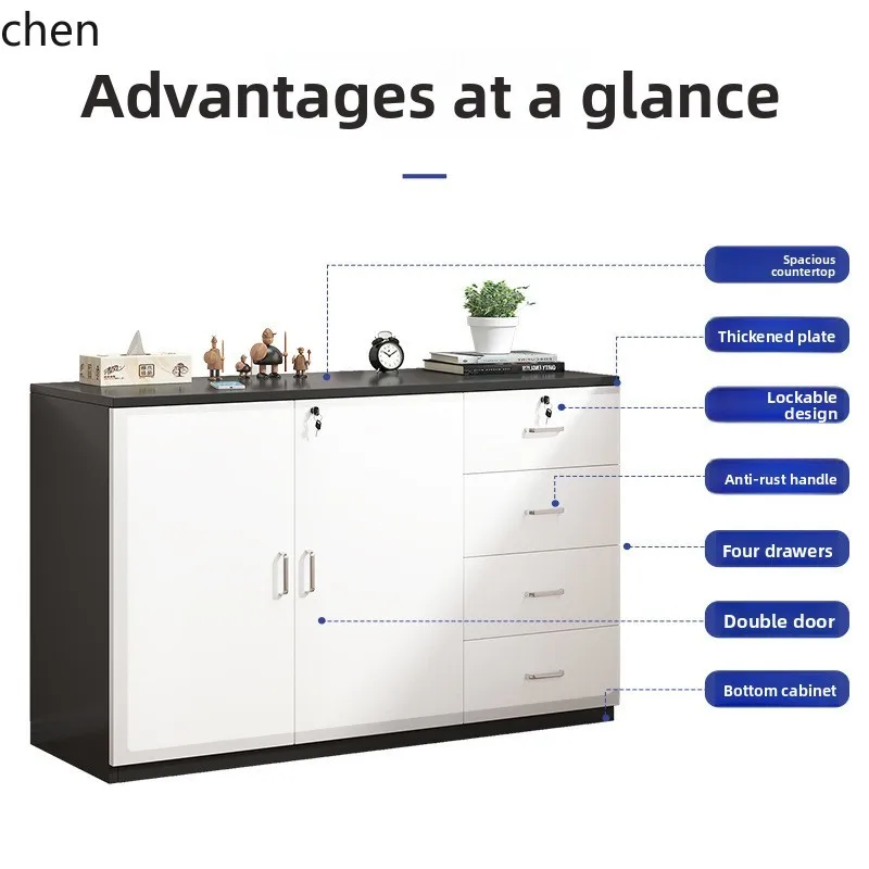PYH Office File Low Cabinet Simple Modern Document Archive Cabinet Wooden Wall-Mounted Partition Cabinet