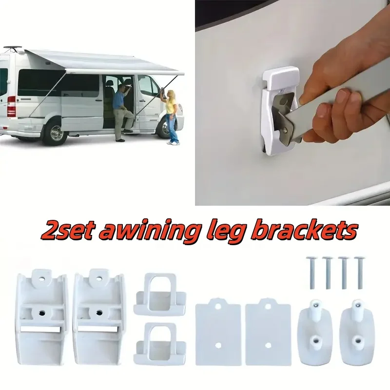 2Set untuk Fiamma F45s F80s F65 Tenda 98655-176 Braket Kaki Tenda Plastik Aksesori Dasar Tenda Mobil Karavan Motorhome