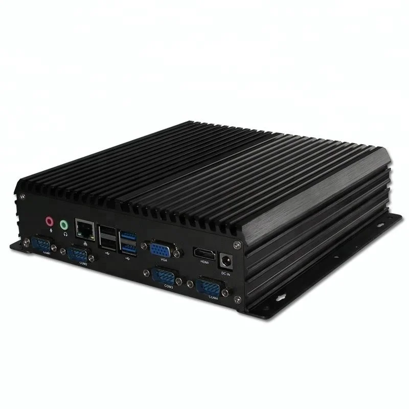 Jawest fanless box PC X86 J1900 quad core industrial mini PC 2*RJ45 6*RS232 6*USB GPIO industrial computers