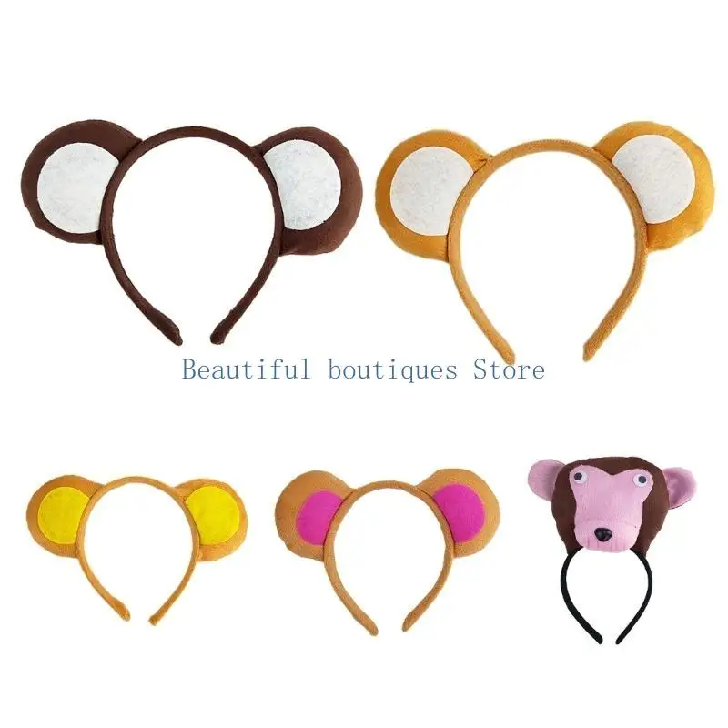 

U4LF Children Stage Hair Band Monkey Face Lovely Photo Props Stage Cartoon Props for Stage Plays Performing