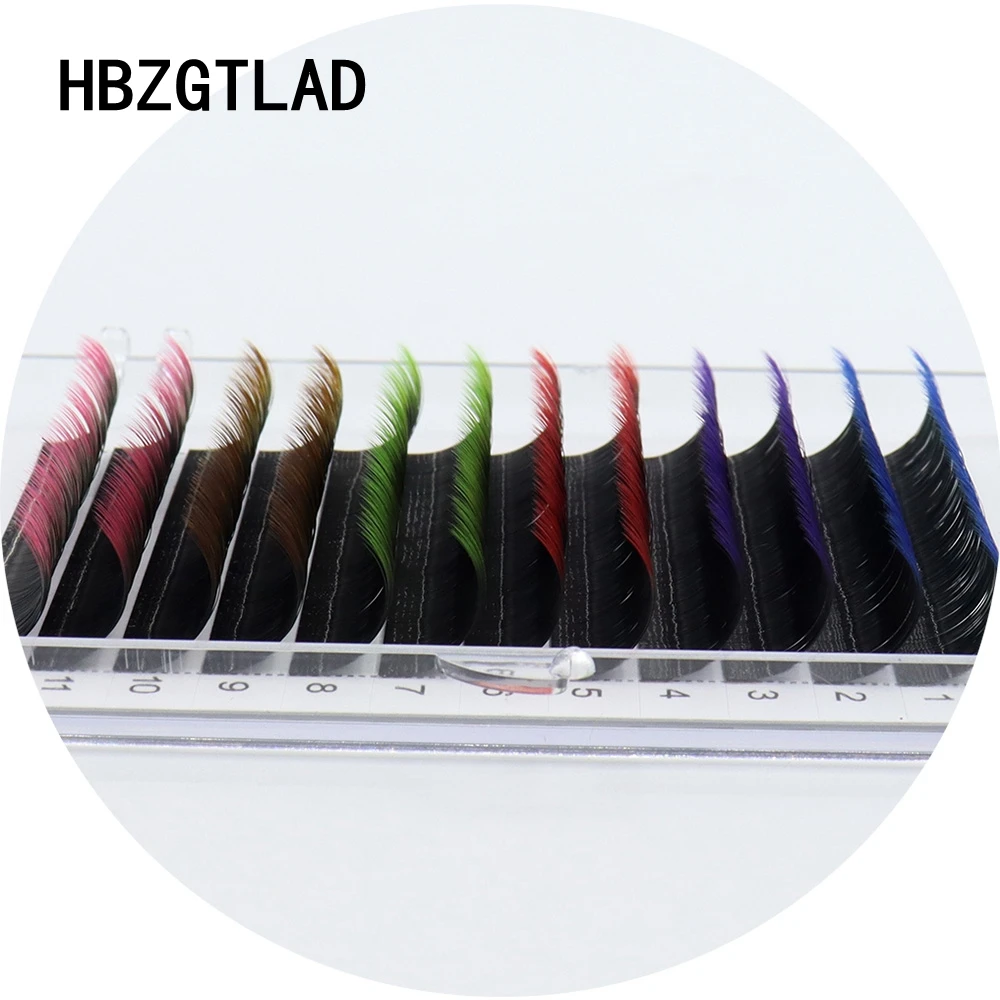 2022 New Colorful False Eyelashes Length Naturally Extended Soft Mixed 6 Colors Makeup Factory Wholesale Eyelash Extensions