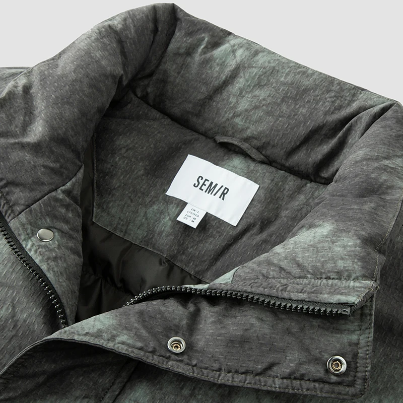 Semir Down Jacket Men 2024 Winter New Fashionable Gradient Printing Thick Outerwear Trendy Individual Oversize Down Jacket