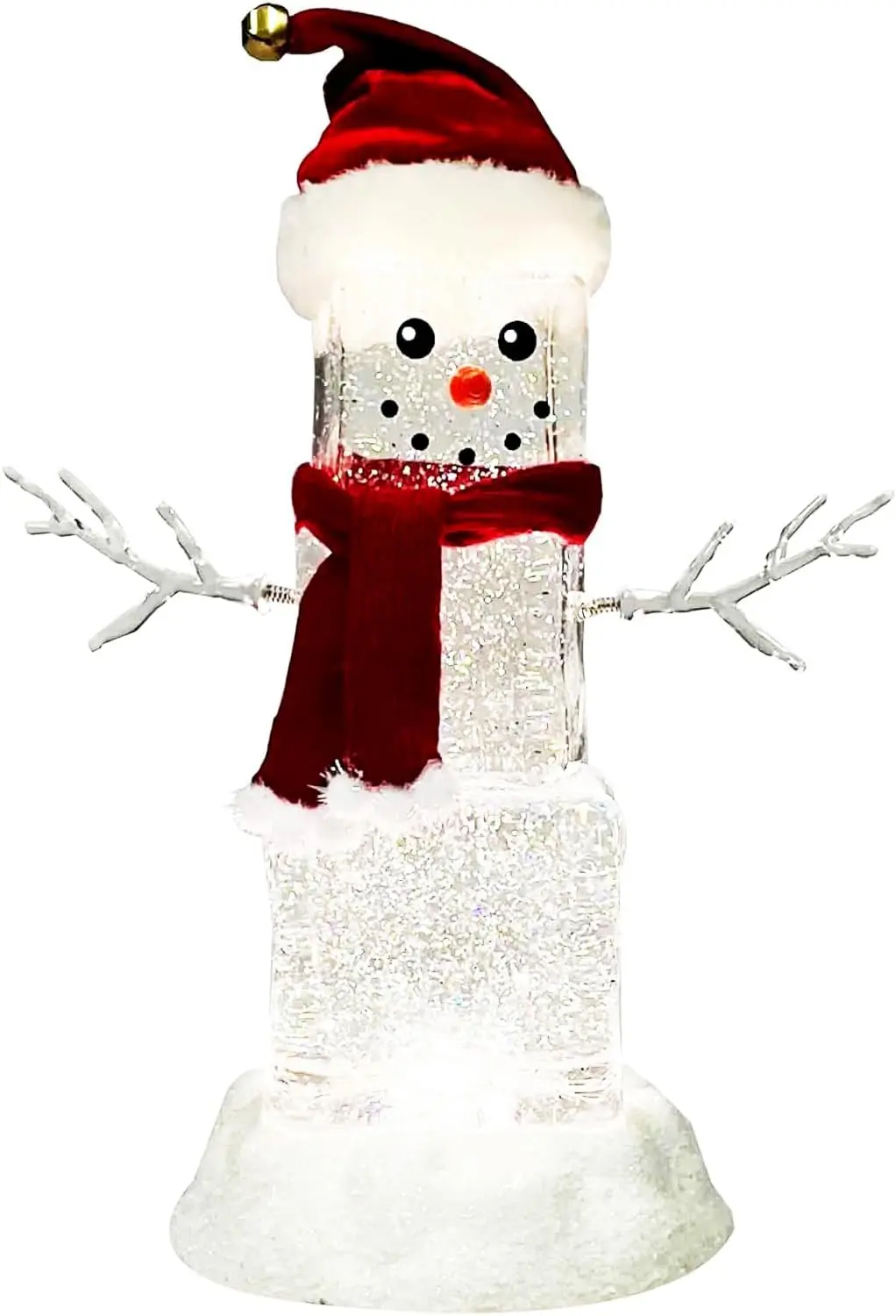 LED-Acryl-Eiswürfel, Schneemann, leuchtender Glitzer, drehbar, Weihnachten, Tischdekoration, batteriebetrieben, Urlaub, Heimdekoration, Geschenk