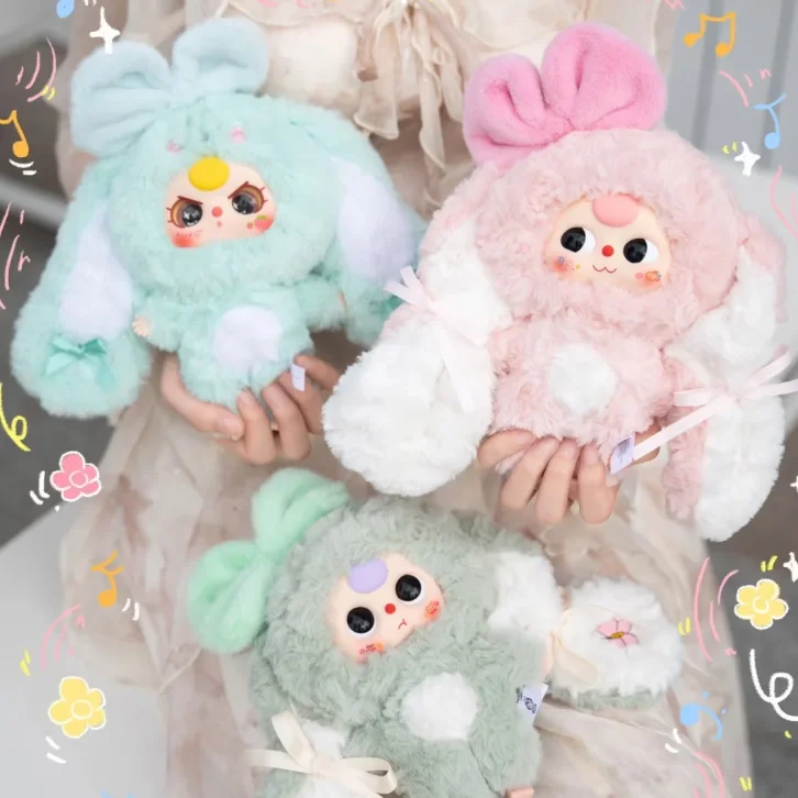 Neue Baby Three Little Rabbit Reture Series Blind Box Actionfigur Niedliche Vinylpuppe Deko Kind Weihnachten Geburtstagsgeschenk Echt