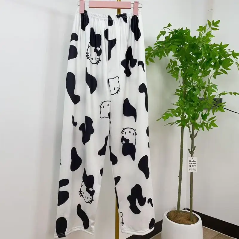 Hellokitty New Pajama Pants for Women Lazy Style Cartoon Loose Spring Autumn Style Home Casual Trousers Can Be Worn Outside Cute